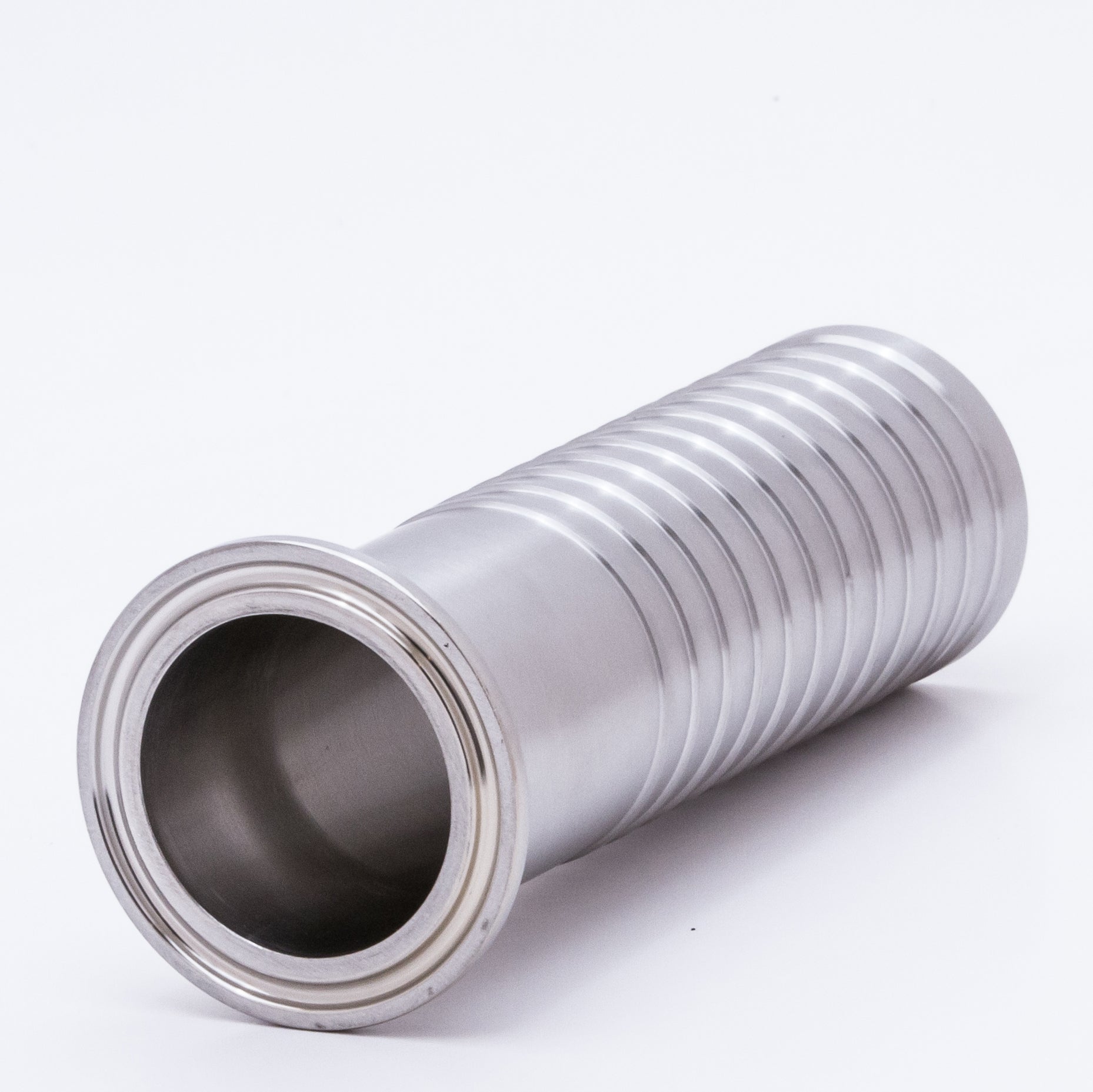 BATC-6 304 by Campbell Fittings | 3A Fittings & Adapters | Brewery Hose Adapter | 1-1/2" Tri-Clamp x 1-1/2" Hose Shank | Long | Straight | 304 Stainless Steel
