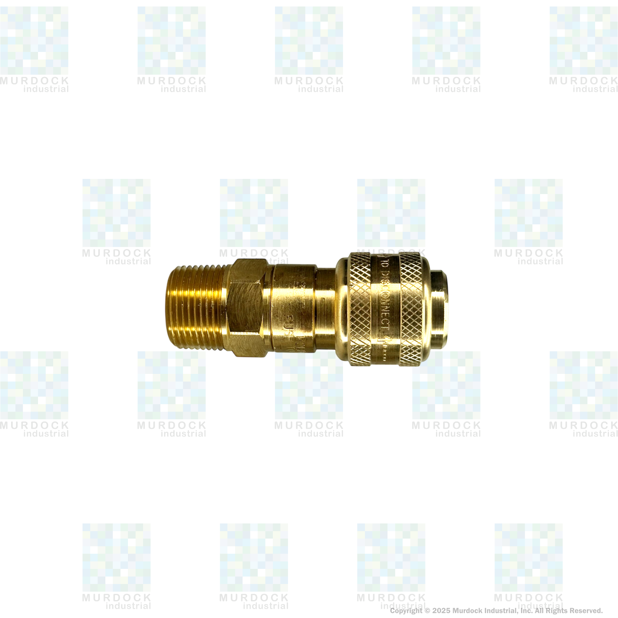 3DM3-B by Dixon Valve | Pneumatic Quick Disconnect Coupling | D-Series | 3/8" Male NPTF x 3/8" Automatic Industrial Interchange | Socket | Nitrile Seal | Brass