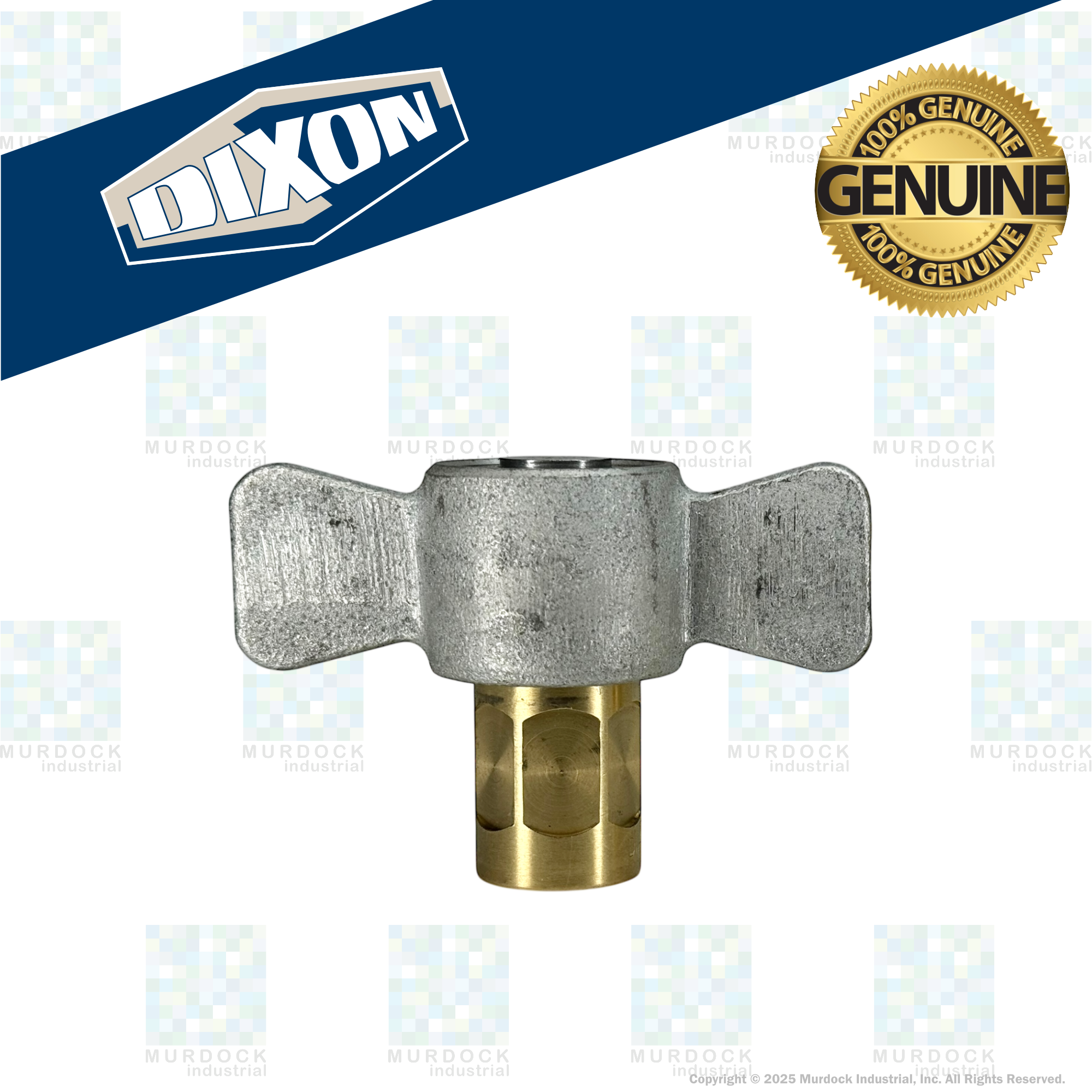 3WF2-B by Dixon Valve | Hydraulic Quick Disconnect Coupling | W-Series | 1/4" Female NPTF x 3/8" Wingstyle Interchange | Socket | Nitrile Seal | Brass