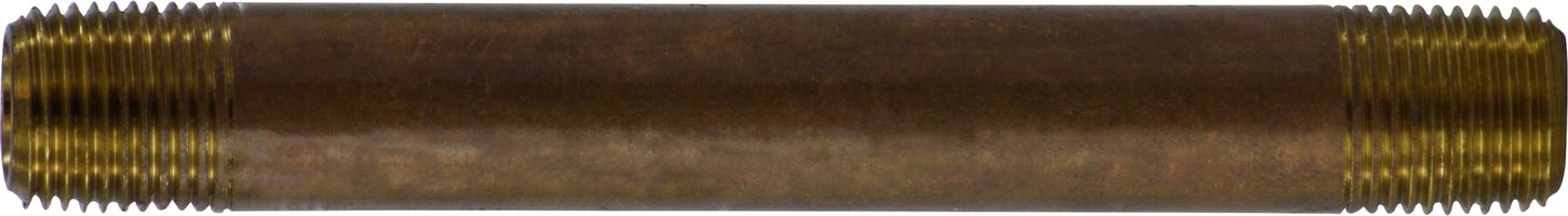 40015 by Midland | Lead Free Schedule 40 Seamless Nipple | 1/8" Diameter | 10" Length | Red Brass