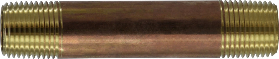 40072 by Midland | Lead Free Schedule 40 Seamless Nipple | 1/2" Diameter | 8" Length | Red Brass