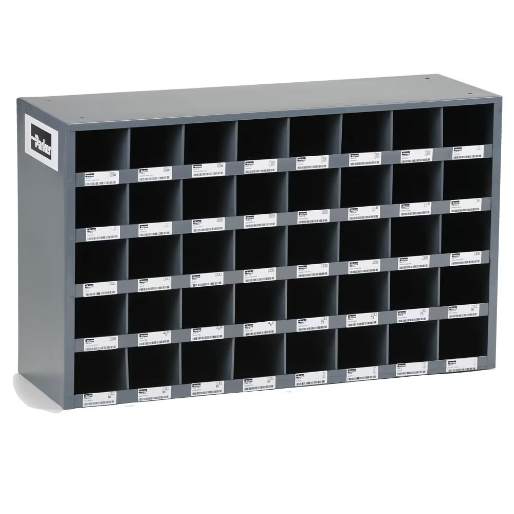 40B-CABINET by Parker | 40 Opening Bin | 33.75" Width x 12" Depth x 23.875" Height | Gray | Steel