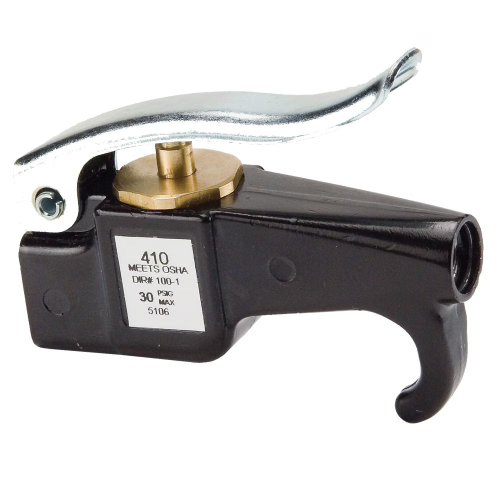 410 by Parker | Blow Gun | 1/4" NPT Inlet & 1/8" NPSF Outlet | No Nozzle | 150 PSI Max | Black | Zinc