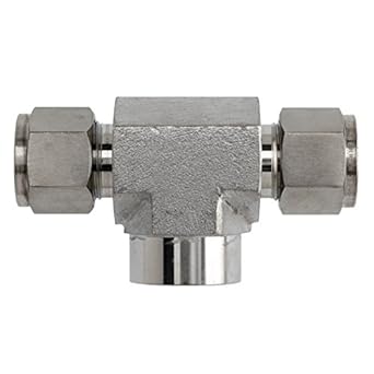 N2602-16-16-12-SS by Brennan Inc. | -16 Instrumentation Fitting x -16 Instrumentation Fitting x -12 Female NPT | Tee | Stainless Steel