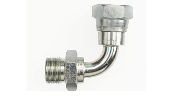 9224-L-16-16 by Brennan Inc. | -16 Male BSPP x -16 Female BSPP Swivel | 90° Elbow | Long | Steel