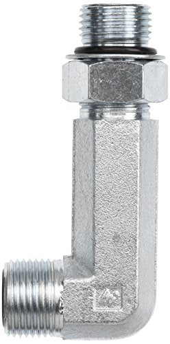 FS6801-L-06-06-NWO-SS by Brennan Inc. | -06 Male Face Seal x -06 Male Adjustable O-Ring Boss | 90° Elbow | Long | Stainless Steel