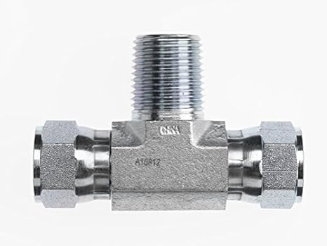 6604-06-06-06-FG by Brennan Inc. | -06 Female JIC Swivel x -06 Female JIC Swivel x -06 Male Pipe | Tee | Forged Steel