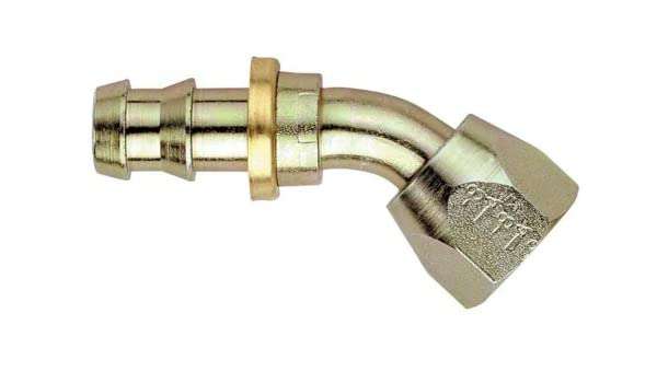 FBM1439 Eaton Aeroquip® -06 SOCKETLESS™ S.A.E. 37° (JIC/AN) Swivel 45° Elbow Fitting - Steel