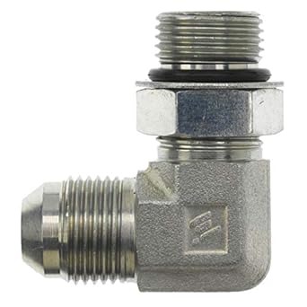6801-12-08-NWO-SS by Brennan Inc | -12 Male JIC x -08 Male Adjustable O-Ring Boss | 90° Elbow | Stainless Steel