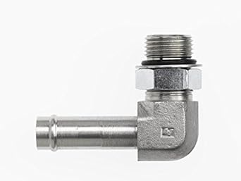 4601-20-12-NWO-FG by Brennan Inc. | -20 Hose Barb x -12 Male Adjustable O-Ring Boss | 90° Elbow | Forged Steel