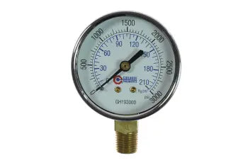 GH193000 by Coilhose | Hydraulic Gauge | 2-1/2" Dial Size | 1/4" Bottom Mount | 0-3000 PSI