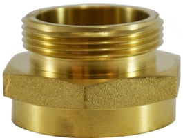 444318 by Midland | Fire Hose Fitting | Hex | 2" Female NPT x 2-1/2" Male NST | Adapter | Brass