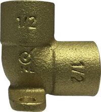44844LF by Midland | Lead Free Drop Ear Fitting | 1/2" Sweat x 1/2" Sweat | 90° Elbow | Brass
