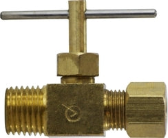 709101-0404 by Midland | Lead Free Needle Valve | 1/4" Compression x 1/4" Male Pipe | Brass | Replaces: 46003LF / 46-003LF