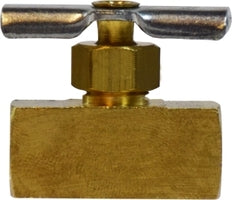 46055 by Midland | Needle Valve Fitting | 1/8" Female Pipe x 1/8" Female Pipe | Brass