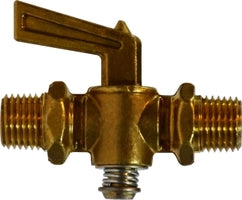 46165 by Midland | Shut-Off Cock Fitting | 1/8" Male Pipe x 1/8" Male Pipe | Brass