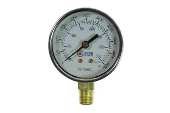 GH195000 by Coilhose | Hydraulic Gauge | 2-1/2" Dial Size | 1/4" Bottom Mount | 0-5000 PSI