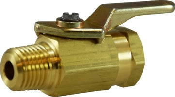 46443 by Midland | Miniature UL Two Way Ball Valve | 1/4" Male Pipe x 1/4" Female Pipe | Brass