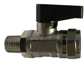 46661 by Midland | Mini Ball Valve | 1/4" Male Pipe x 1/4" Female Pipe | Chrome Plated Brass