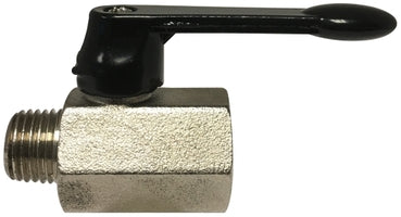 46931L by Midland | Mini Ball Valve | Lever Handle (Viton Seals) | 1/4" Male NPT x 1/4" Female NPT | Chrome Plated Brass