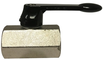 46937L (46-937L) by Midland | Mini Ball Valve | Lever Handle (Viton Seals) | 1/2" Female NPT x 1/2" Female NPT | Straight | Chrome Plated Brass
