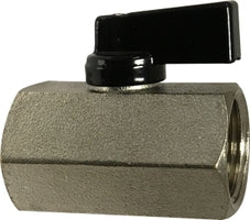 46936 by Midland | Mini Ball Valve | Flag Handle | 3/8" Female NPT x 3/8" Female NPT | Chrome Plated Brass