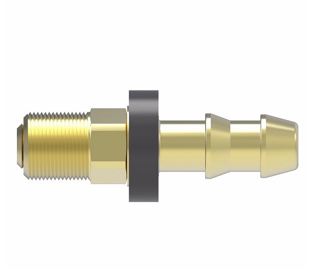 4740-8B Aeroquip by Danfoss | Male SAE 45° Inverted Flare Socketless Reusable Hose Fitting | -08 Male SAE 45° Inverted Flare x -08 Push-On Hose Barb | Brass