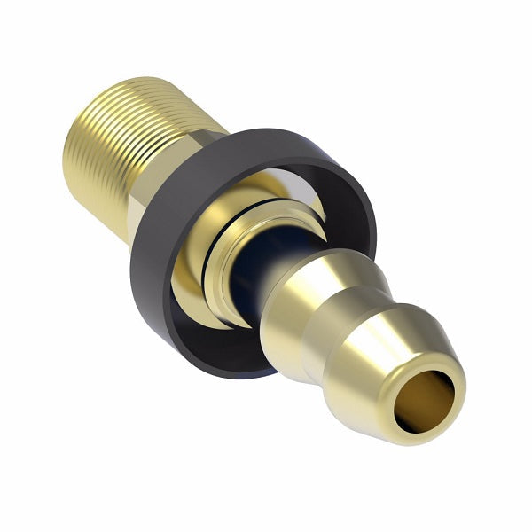 4740-10B Aeroquip by Danfoss | Male SAE 45° Inverted Flare Socketless Reusable Hose Fitting | -10 Male SAE 45° Inverted Flare x -10 Push-On Hose Barb | Brass