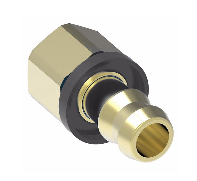 4743-3-4B Aeroquip by Danfoss | Female SAE 42° Inverted Flare Socketless Reusable Hose Fitting | -03 Female Inverted Flare x -04 Push-On Hose Barb | Brass
