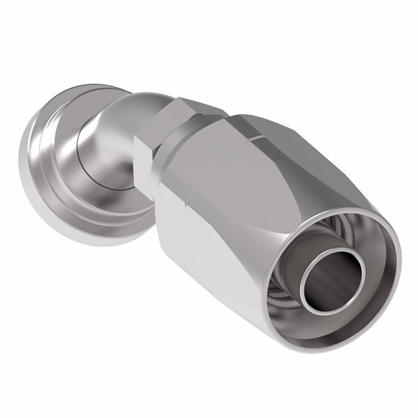 4745-20S Aeroquip by Danfoss | Code 61 Split Flange SAE J518 45° Elbow 100R2 Skive Style Reusable Hose Fitting | -20 Code 61 Split Flange x -20 Reusable Hose End | Steel