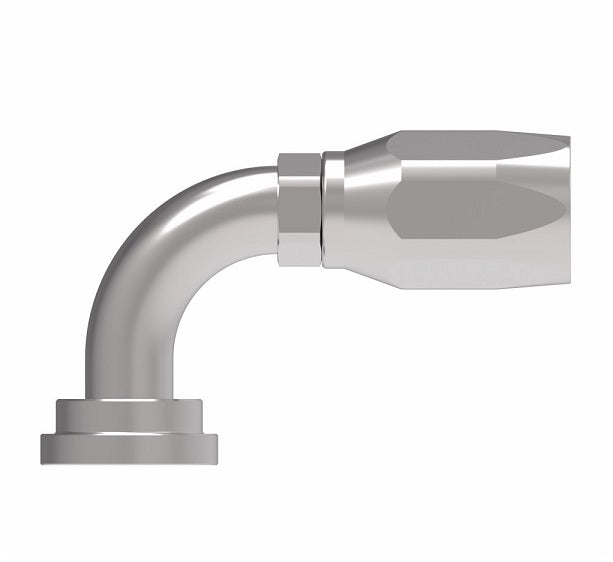 4779-20S Aeroquip by Danfoss | SAE Code 61 Split Flange 90° Elbow (SAE J518) 100R5 Reusable Hose Fitting | -20 Code 61 Split Flange x -20 Reusable Hose End | Steel