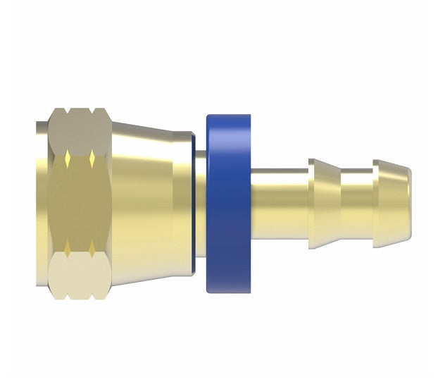 4797-8-6B Aeroquip by Danfoss | Female Pipe Universal Socketless Reusable Hose Fitting | -08 Female JIC (Also Couples w/ SAE 45° Flare) x -06 Push-On Hose Barb | Brass