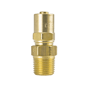 4P13 by ZSi-Foster | Reusable Hose Fitting | Non Swivel Adapter | 1/2" ID x 13/16" OD | 3/8" MPT | Brass