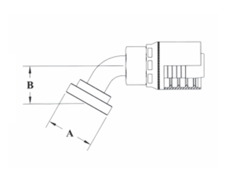 4GC51-12x16 by Couplamatic | Grip Crimp 4GC Series Coupling | 3/4" Hose ID x 1" Split Flange Size | Code 61 | 60° Elbow | Trivalent Zinc Plating