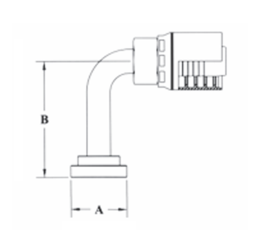4GC54-12x12 by Couplamatic | Grip Crimp 4GC Series Coupling | 3/4" Hose ID x 3/4" Split Flange Size | Code 61 | 90° Long Elbow | Trivalent Zinc Plating