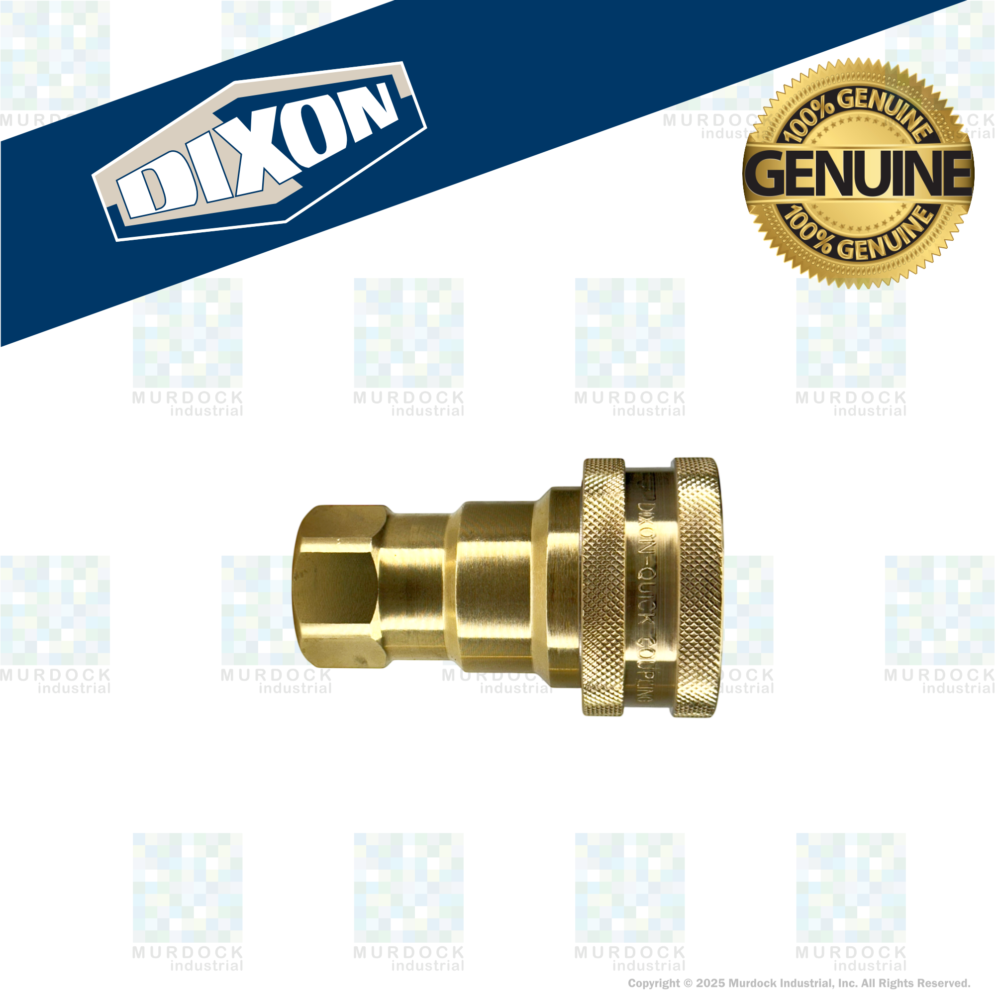 4HF4-B by Dixon Valve | Hydraulic Quick Disconnect Coupling | H-Series | 1/2" Female NPTF x 1/2" ISO-B Interchange | Socket | Nitrile Seal | Brass