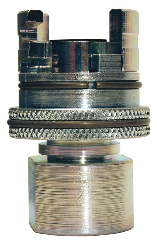 4PF6-FS by Dixon Valve | Pneumatic Quick Disconnect Coupling | Dual-Lock P-Series | Knurled Flanged Sleeve | Socket | 3/4" Female NPTF x 1/2" Body Size | Trivalent Chrome Plated Steel