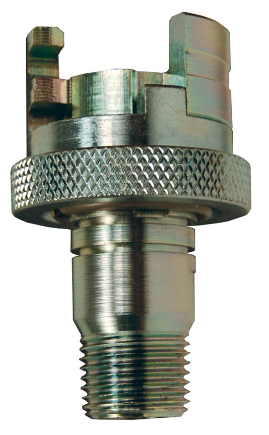 4PM4-FS by Dixon Valve | Pneumatic Quick Disconnect Coupling | Dual-Lock P-Series | Knurled Flanged Sleeve | Socket | 1/2" Male NPTF x 1/2" Body Size | Trivalent Chrome Plated Steel