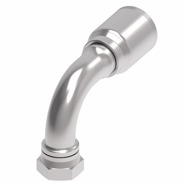 4SA24FJB24 Aeroquip by Danfoss | 4 Wire 4S Female JIC/37° Swivel 90° Elbow (FJB) Crimp Fitting | -24 Female JIC/37° Swivel x -24 Hose Barb | Steel