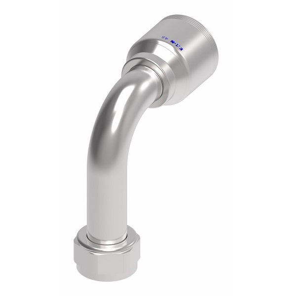 4SA20FJC20 Aeroquip by Danfoss | 4 Wire 4S Female JIC/37° Swivel 90° Elbow Long Drop (FJC) Crimp Fitting | -20 Female JIC/37° Swivel x -16 Hose Barb | Steel