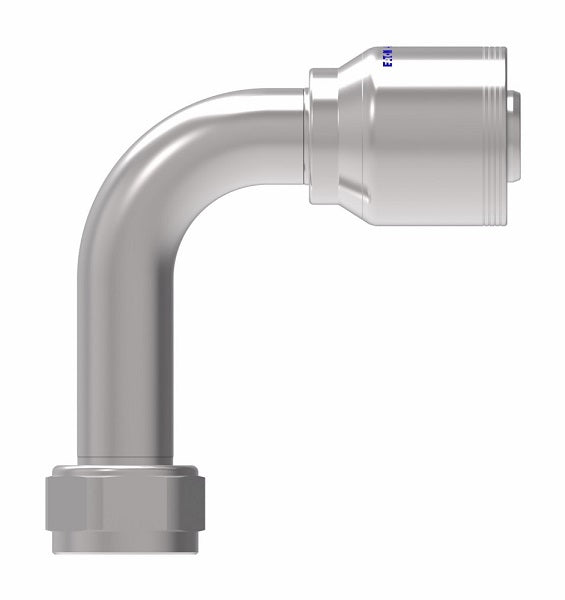 4SA20FJC20 Aeroquip by Danfoss | 4 Wire 4S Female JIC/37° Swivel 90° Elbow Long Drop (FJC) Crimp Fitting | -20 Female JIC/37° Swivel x -16 Hose Barb | Steel