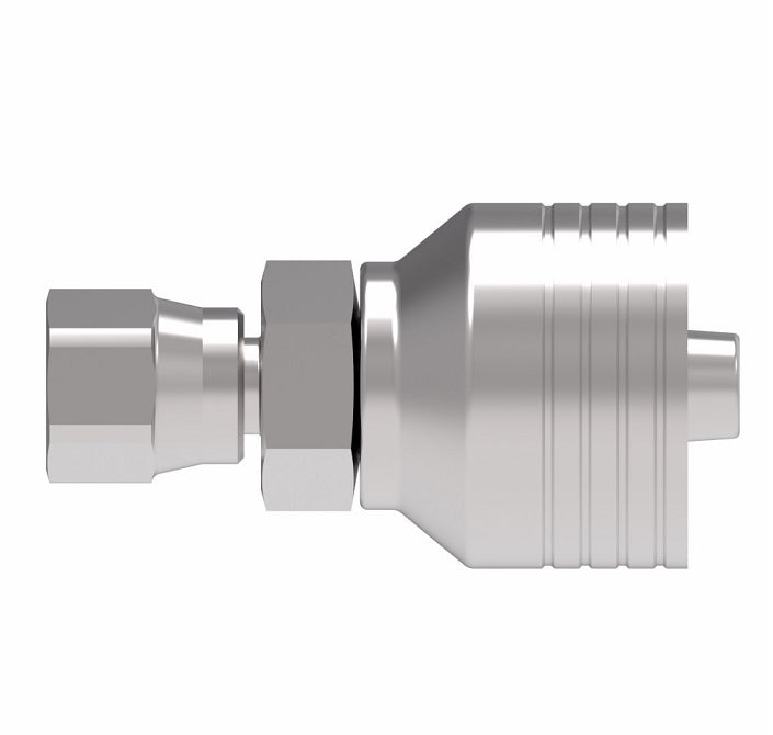 4SA8FJ8 Aeroquip by Danfoss | 4 Wire 4S Female JIC 37° Swivel (FJ) Crimp Fitting | -08 Female JIC 37° Swivel x -08 Hose Barb | Steel