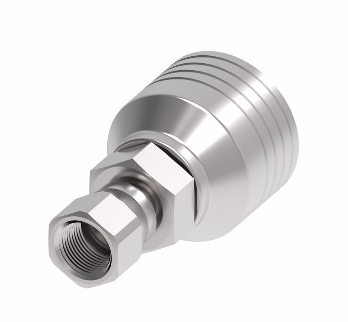 4SA8FJ8 Aeroquip by Danfoss | 4 Wire 4S Female JIC 37° Swivel (FJ) Crimp Fitting | -08 Female JIC 37° Swivel x -08 Hose Barb | Steel