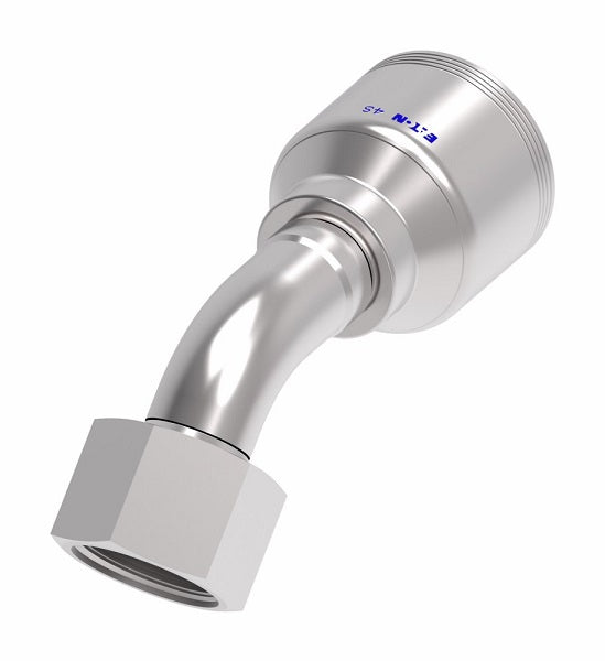 4SA12FRA12 Aeroquip by Danfoss | 4 Wire 4S Female ORS Swivel 45° Elbow (FRA) Crimp Fitting | -12 Female O-Ring Face Seal Swivel x -12 Hose Barb | Steel