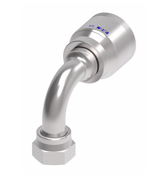 4SA16FRB16 Aeroquip by Danfoss | 4 Wire 4S Female ORS Swivel 90° Elbow (FRB) Crimp Fitting | -16 Female O-Ring Face Seal Swivel x -16 Hose Barb | Steel