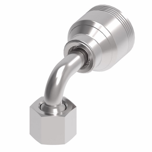 4SA10FRB10 Aeroquip by Danfoss | 4 Wire 4S Female ORS Swivel 90° Short Drop Elbow (FRB) Crimp Fitting | -10 Female O-Ring Face Seal Swivel x -10 Hose Barb | Steel