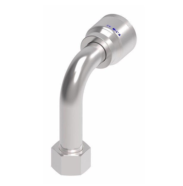4SA16FRC16 Aeroquip by Danfoss | 4 Wire 4S Female ORS Swivel Long Drop 90° Elbow (FRC) Crimp Fitting | -16 Female O-Ring Face Seal Swivel x -12 Hose Barb | Steel
