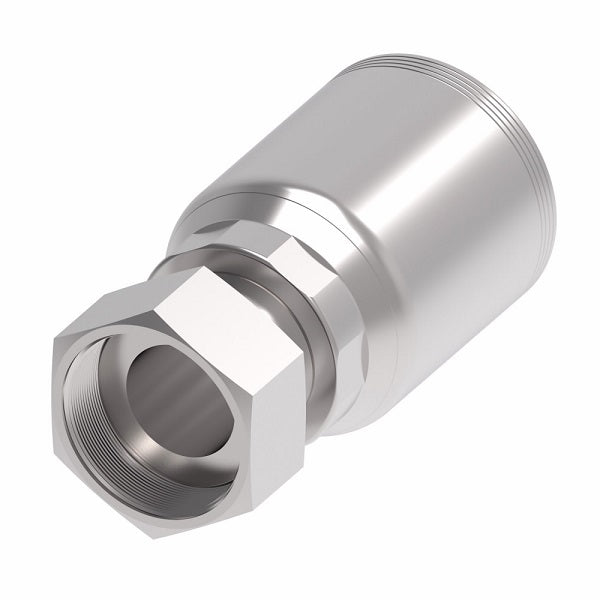 4SA24FR24 Aeroquip by Danfoss | 4 Wire 4S Female ORS Swivel (FR) Crimp Fitting | -24 Female O-Ring Face Seal Swivel x -24 Hose Barb | Steel