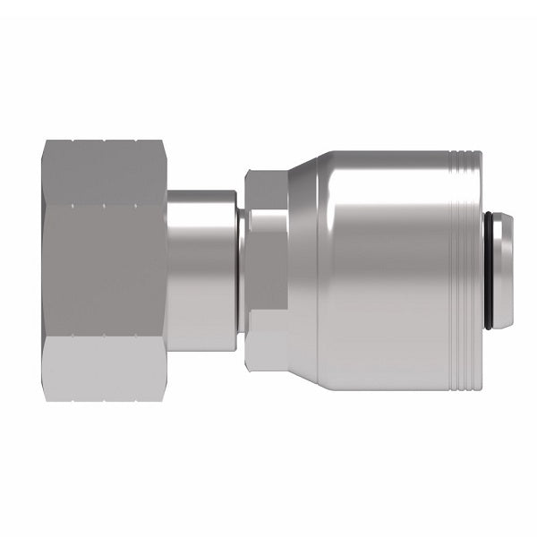 4SA16FR12 Aeroquip by Danfoss | 4 Wire 4S Female ORS Swivel (FR) Crimp Fitting | -16 Female O-Ring Face Seal Swivel x -12 Hose Barb | Steel
