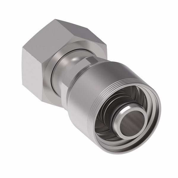 4SA16FR12 Aeroquip by Danfoss | 4 Wire 4S Female ORS Swivel (FR) Crimp Fitting | -16 Female O-Ring Face Seal Swivel x -12 Hose Barb | Steel